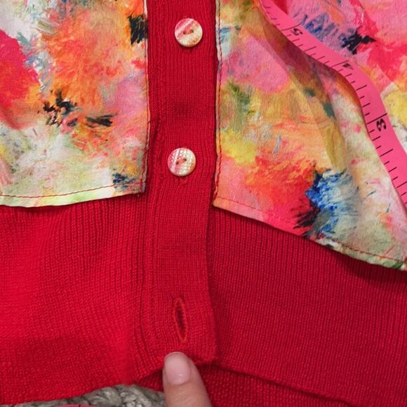 NWT Anthropologie HWR Watercolor Floral Cardigan Size Medium - Picture 7 of 11